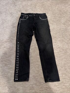 Martine Rose Black Studded Straight-Leg Jeans
